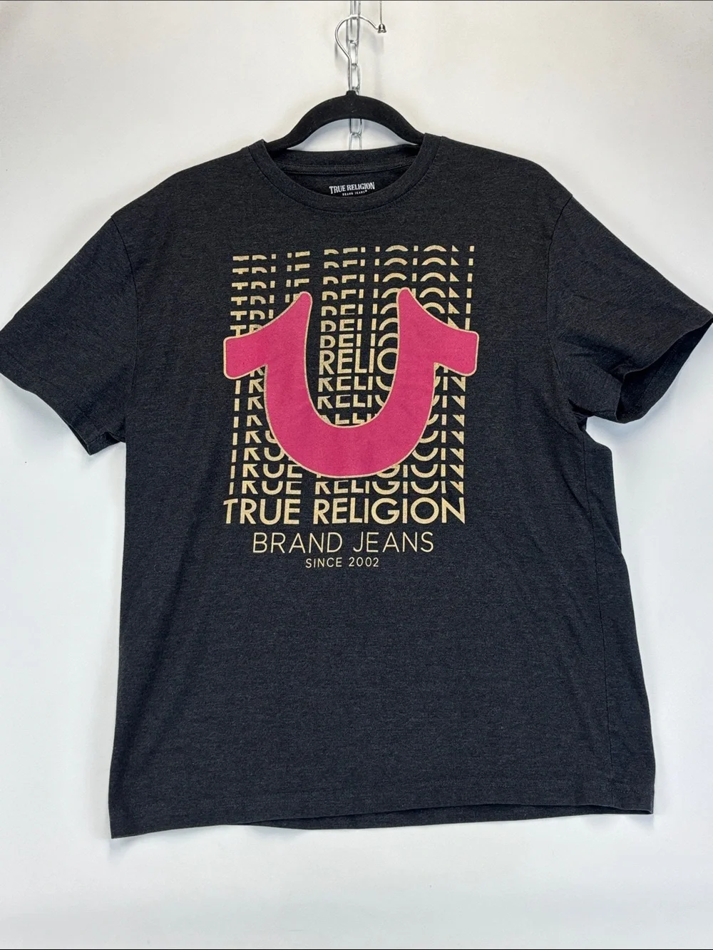 TRUE RELIGION Men's Horseshoe U Logo Tee T-Shirt Size Large